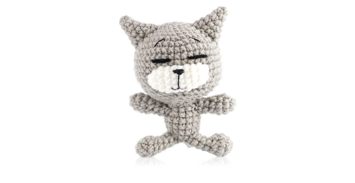 1 Handmade Knitted Cat