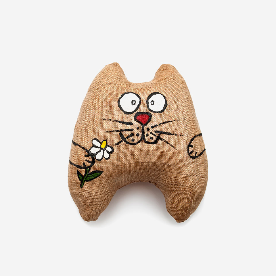 Soft Cat With Flowers
