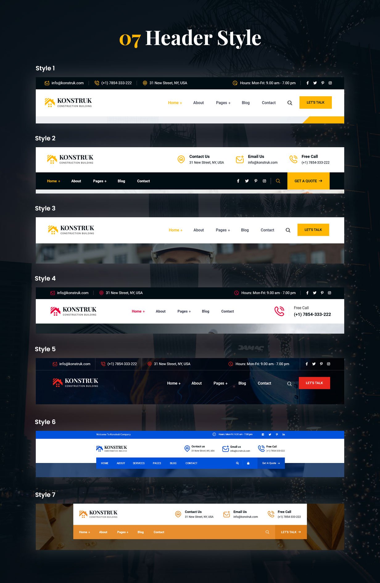 Construction React JS Template