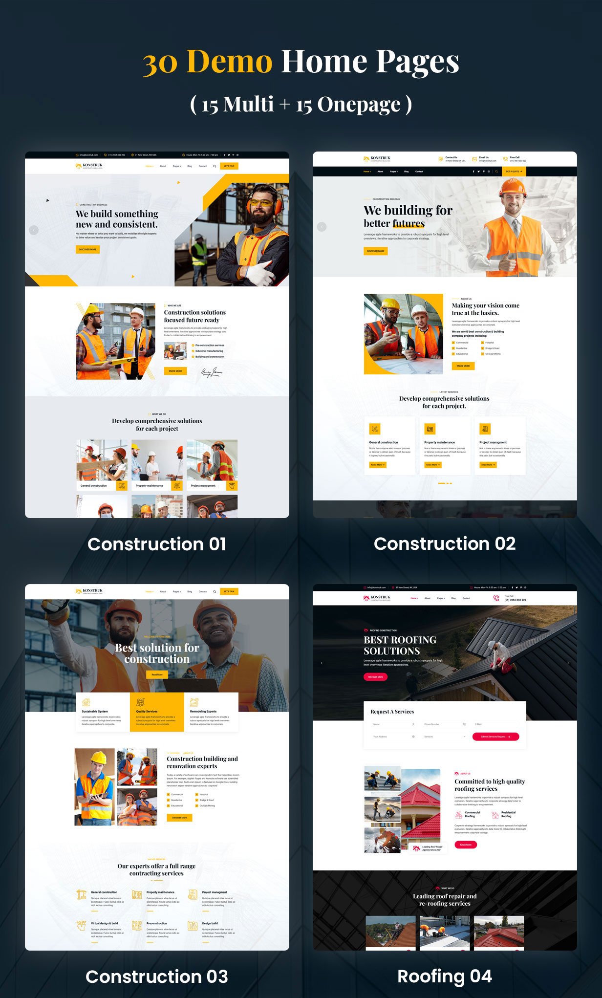 Construction React JS Template