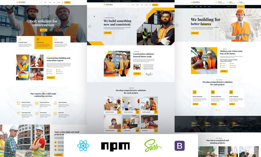 Construction React JS Template