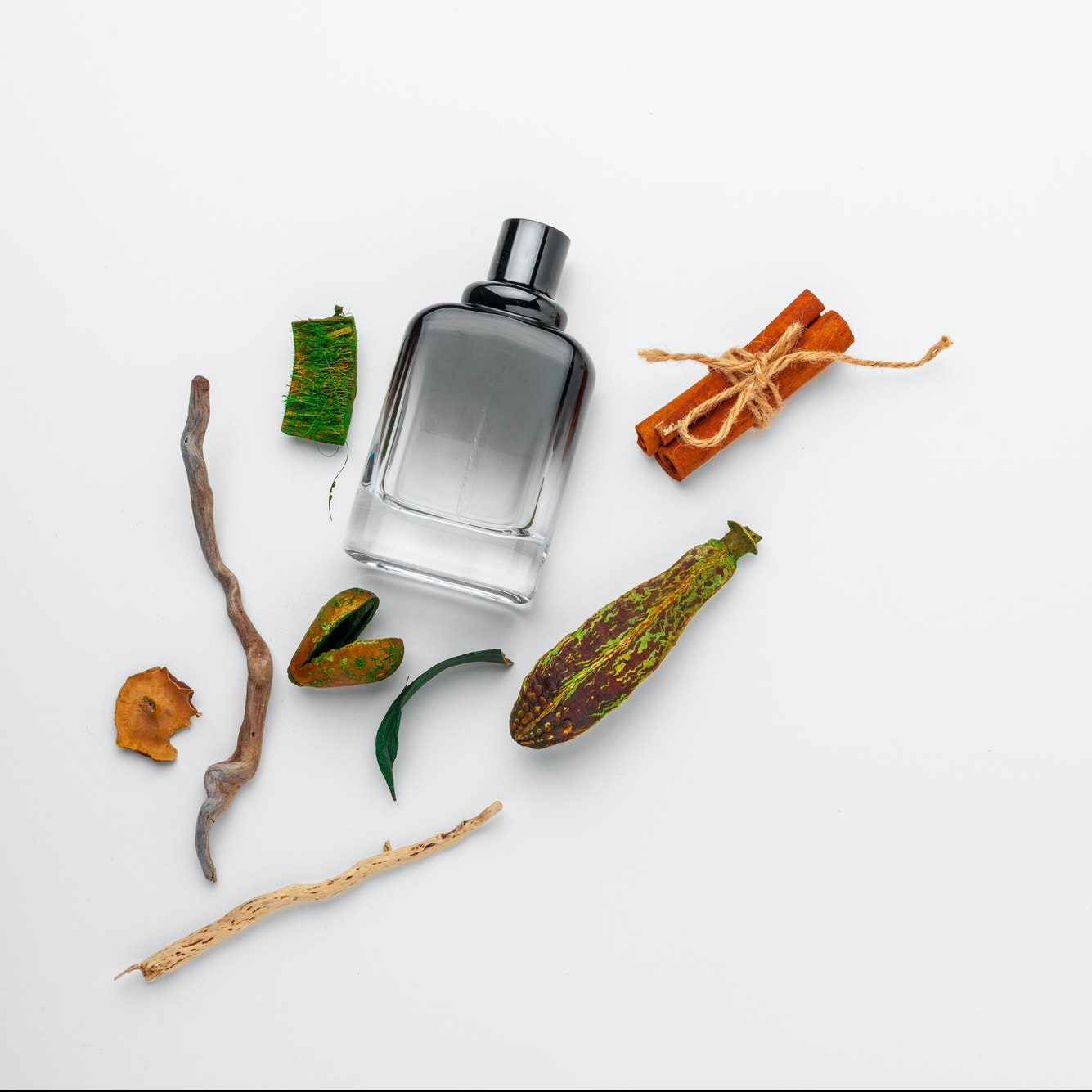Stylish bottle of French perfume. creative photo